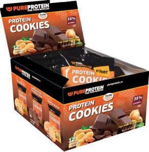 Protein Cookies 35% Multibox Арахис, Мед и орехи, Шоколад (3 вкуса по 4 уп. по 2 печ.)