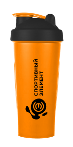 Шейкер Агат оранжевый, оранжевый стакан, черная крышка (600 мл)