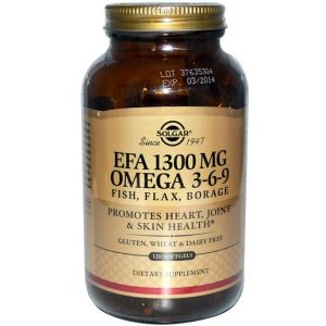 Solgar EFA 1300 mg Omega 3-6-9 (Fish, Flax, Borage)  (60 капс)
