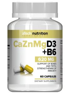 Calcium Zinc Magnesium+D3+B6 620 mg (60 капс)